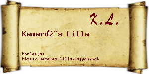Kamarás Lilla névjegykártya